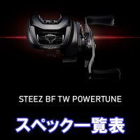 【ダイワ】27スティーズBF TW POWERTUNE ［STEEZ］シリーズ スペック一覧表