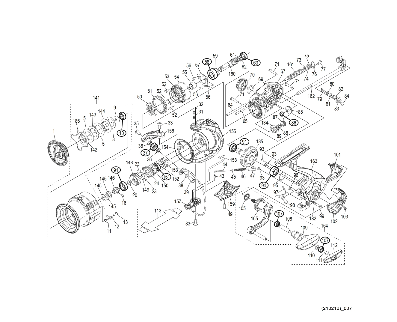 SHIMANO] Genuine Spare Parts for 19 VANQUISH 3000MHG Product Code