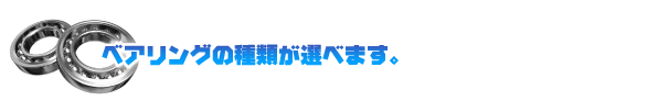 ベアリングの種類が選べます