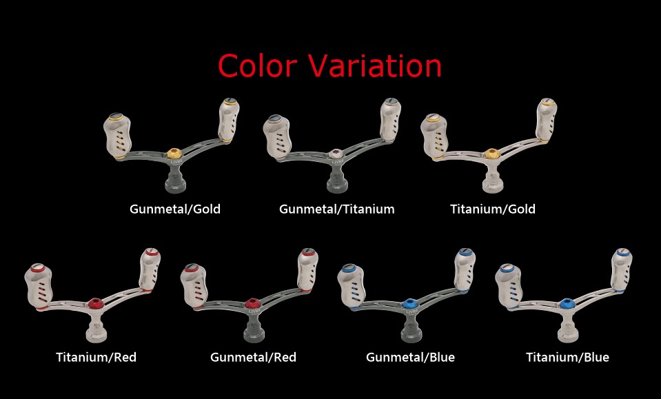 LIVRE WING 92 color variation chart with 7 plate and center nut color combinations