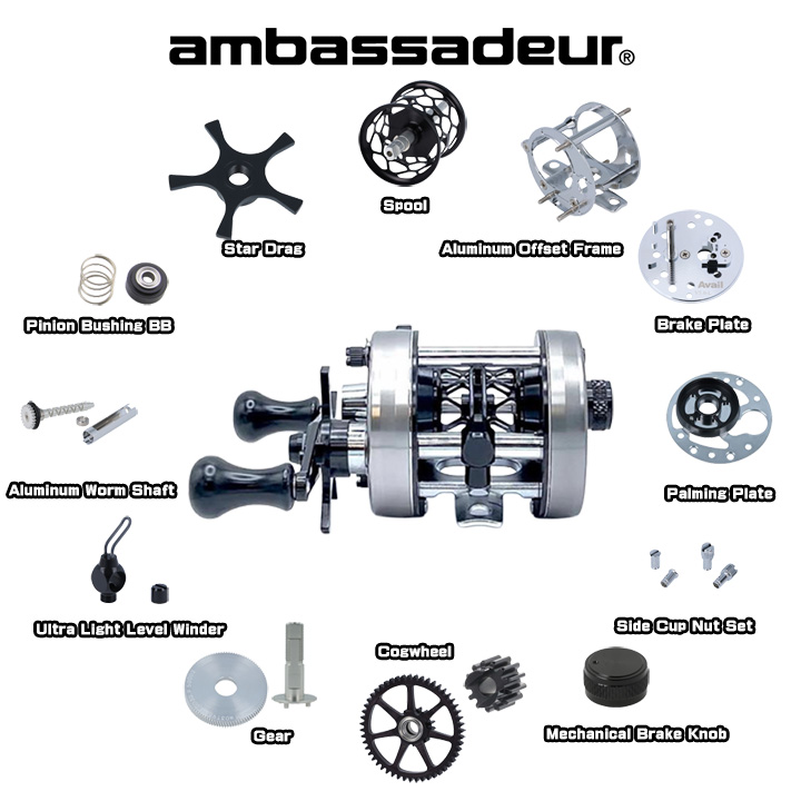 ABU Ambassadeur 5000C等のパーツセット Abu] Ambassadeur Series Baitcastingreel Custom Parts Selection