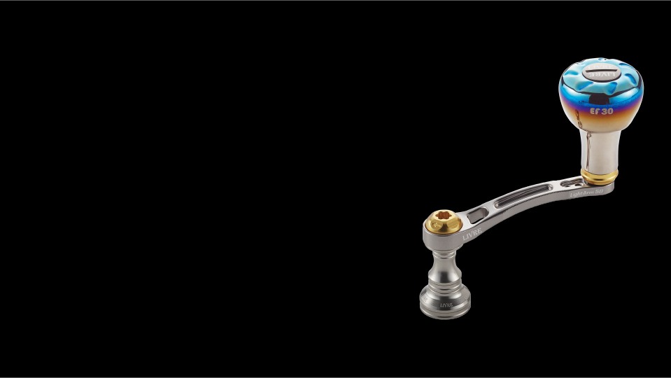 LIVRE Light Arm 58 single handle close-up, 58mm pitch with EF 30 titanium knob