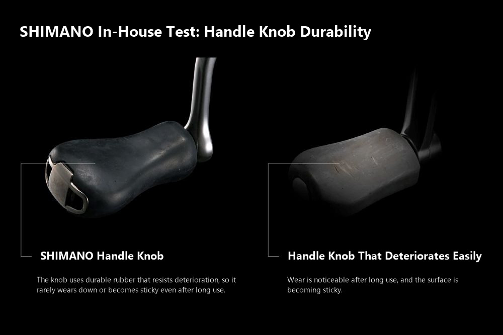 SHIMANO in-house test: handle knob durability comparison