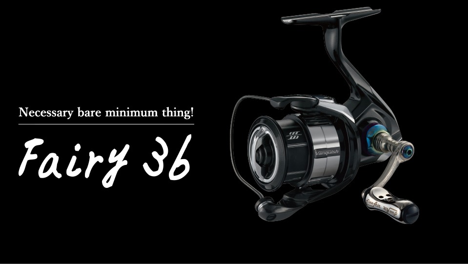 LIVRE Fairy 36 single handle mounted on a SHIMANO Vanquish spinning reel