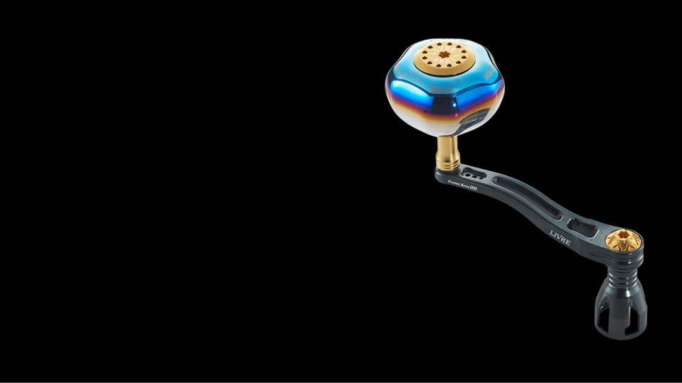 LIVRE Power Arm 88 warp-up plate with the PT 52 pentagon hollow titanium knob