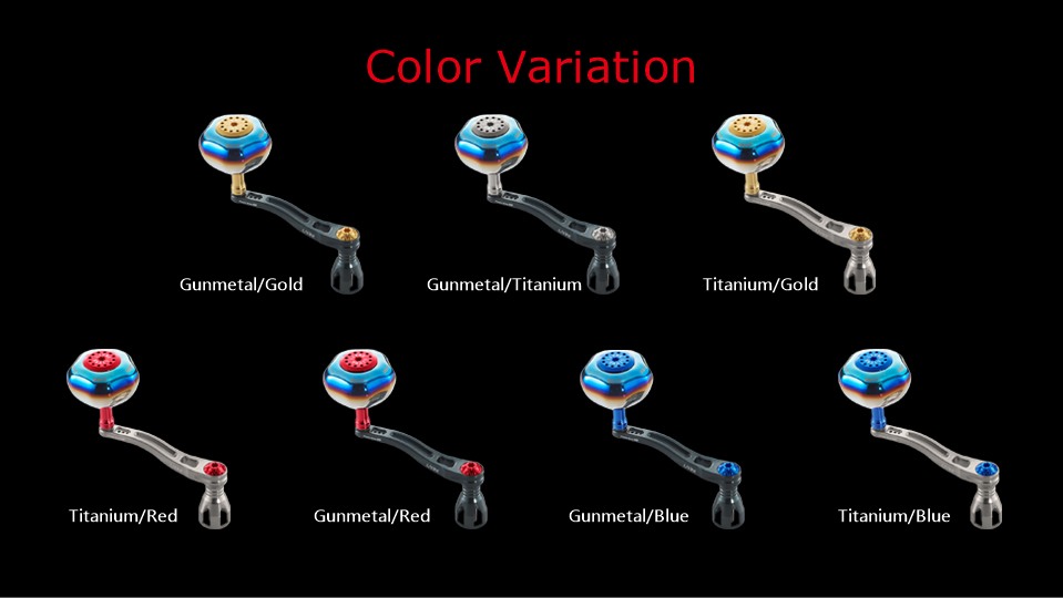 LIVRE Power Arm 88 color variation chart with 7 plate and center nut color combinations