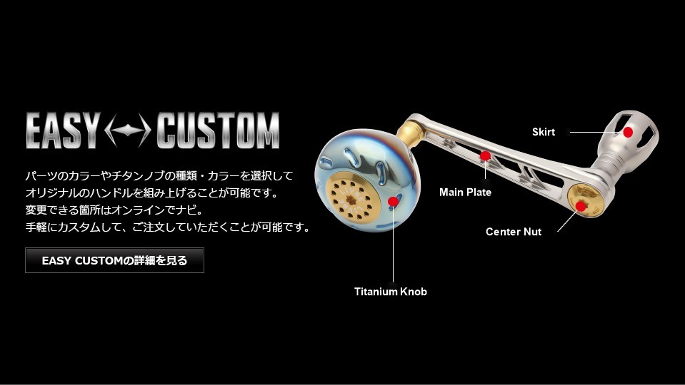 LIVRE POWER 88 EASY CUSTOM parts diagram: titanium knob, main plate, center nut, skirt