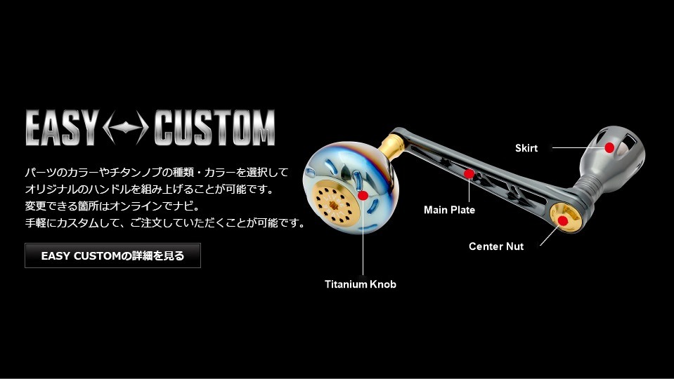 LIVRE POWER 98 EASY CUSTOM parts diagram: titanium knob, main plate, center nut, skirt
