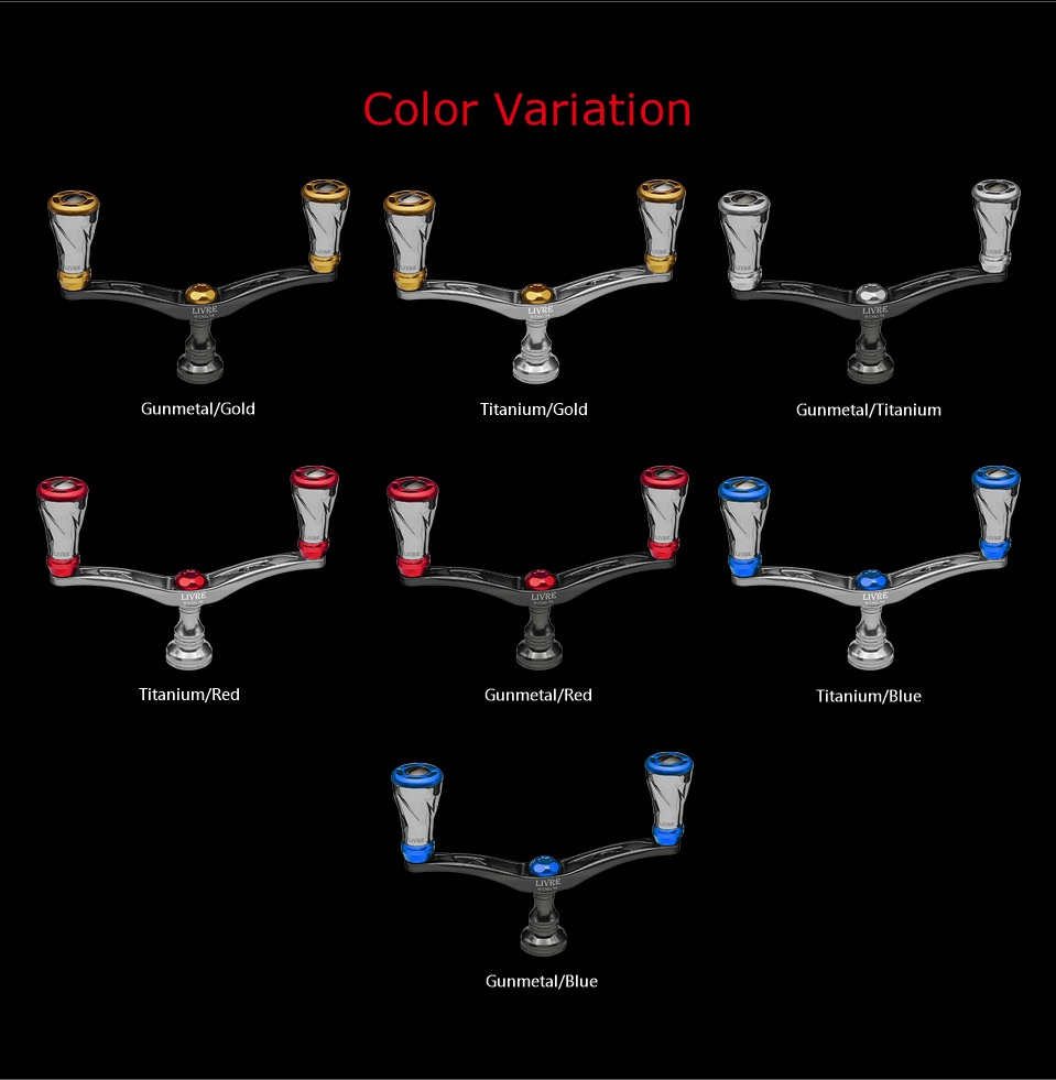 LIVRE WING 98 f air color variation chart with 7 plate and center nut color combinations