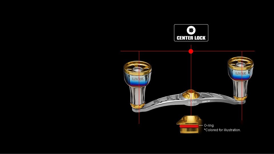 LIVRE CRANK 100 ff air center lock system: the center nut with an O-ring sits in the center of the plate
