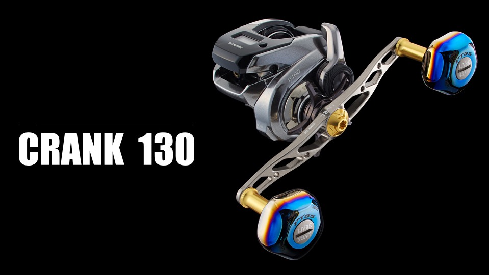 LIVRE CRANK 130 Double Handle mounted on a baitcasting reel