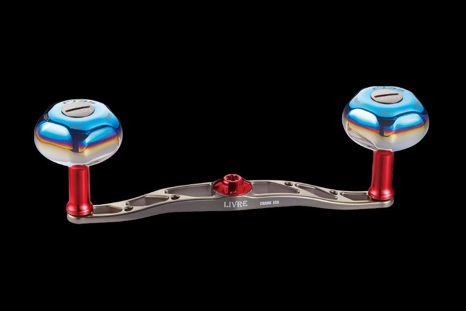 LIVRE CRANK 130 Double Handle in Titanium/Red