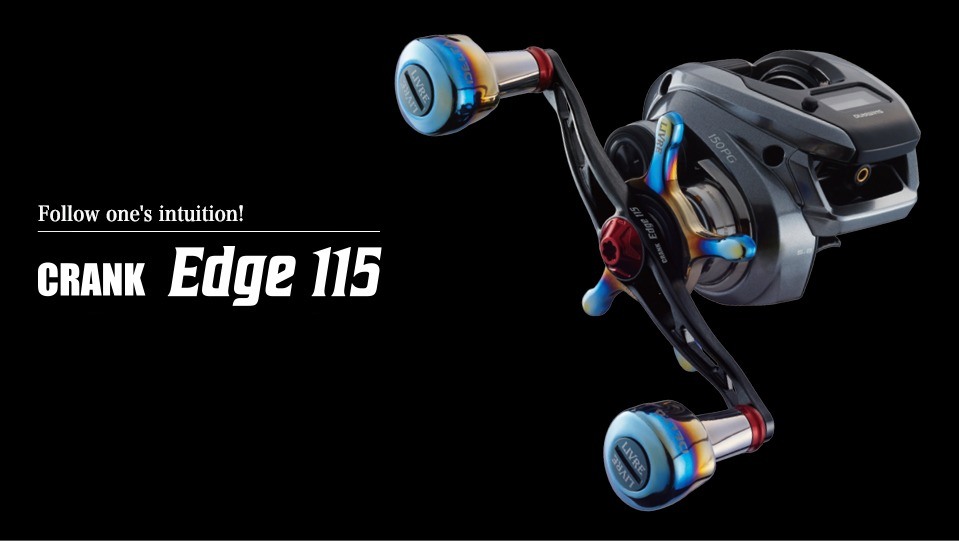 LIVRE CRANK Edge 115 Double Handle mounted on a baitcasting reel