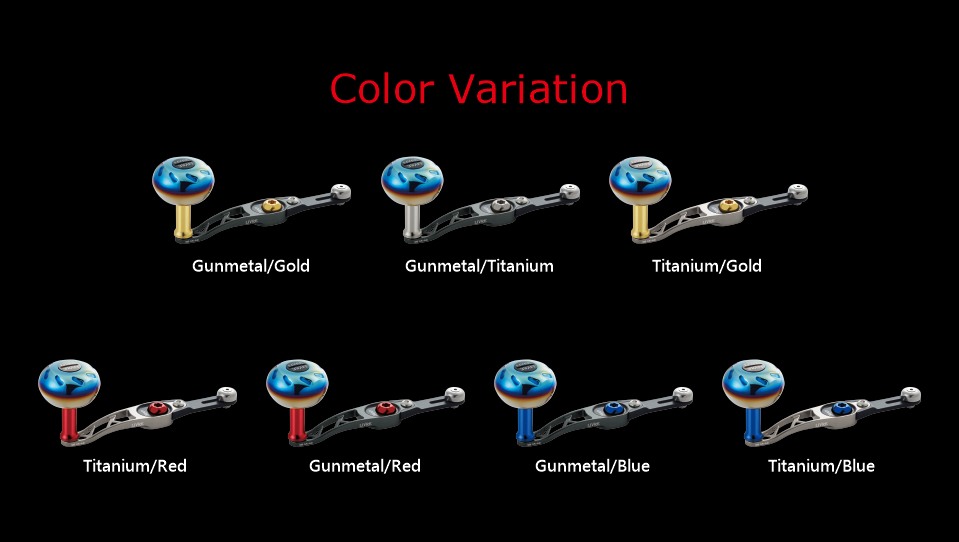 LIVRE SB 55-60 color variation chart with 7 main plate and center nut color combinations