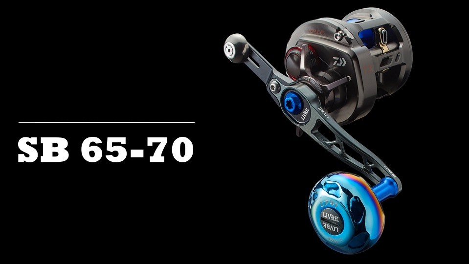 LIVRE SB 65-70 Balancer Handle mounted on a baitcasting reel