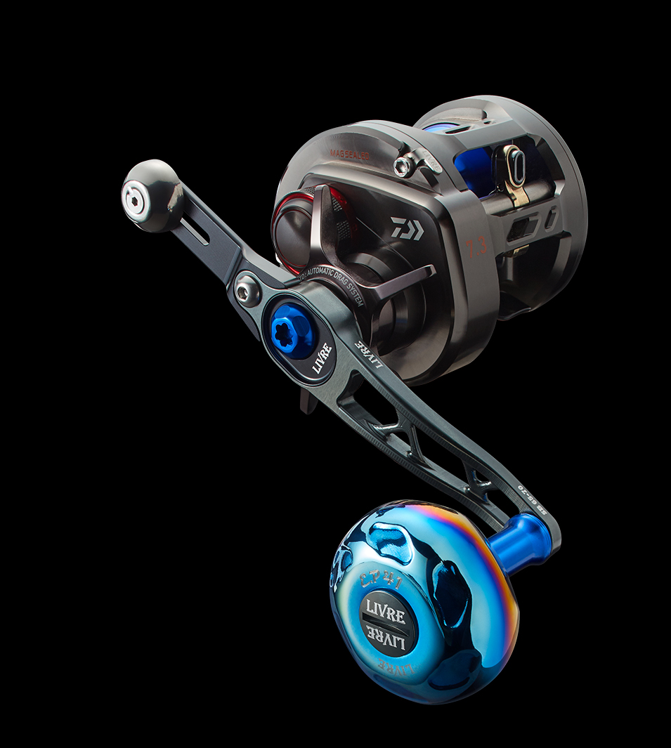 LIVRE SB 65-70 Balancer Handle mounted on a baitcasting reel, large photo