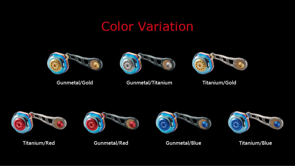 LIVRE BJ 66-74 PT color variation chart: Gunmetal/Gold, Gunmetal/Titanium, Titanium/Gold, Titanium/Red, Gunmetal/Red, Gunmetal/Blue, Titanium/Blue