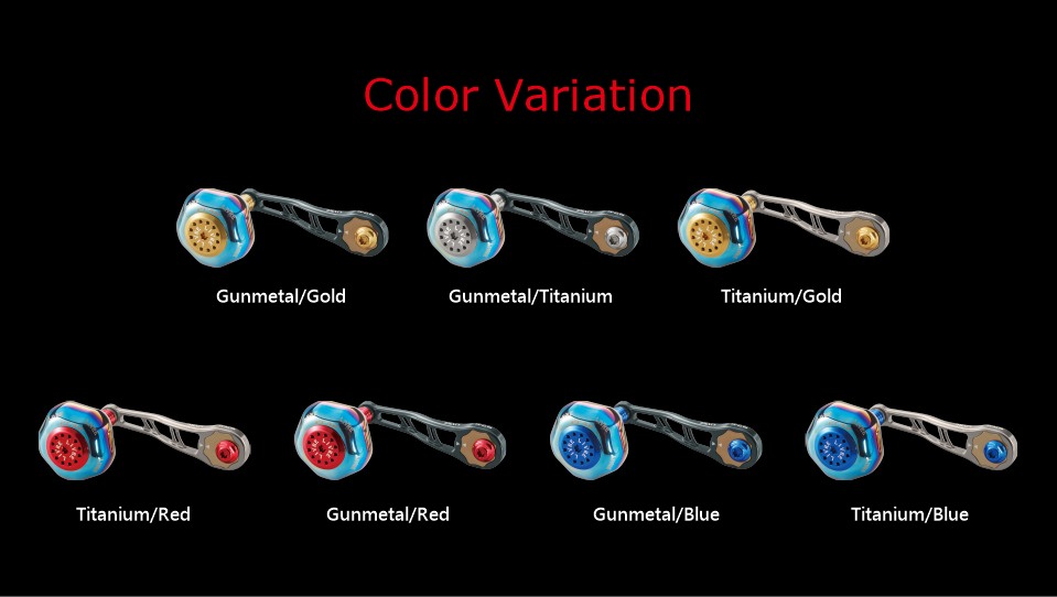 LIVRE BJ 75-83 PT color variation chart: Gunmetal/Gold, Gunmetal/Titanium, Titanium/Gold, Titanium/Red, Gunmetal/Red, Gunmetal/Blue, Titanium/Blue