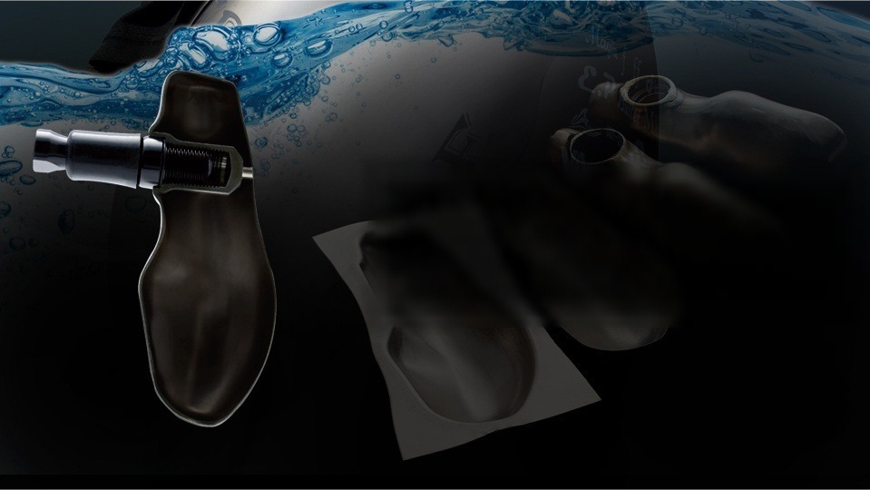 LIVRE TB-1 thin-walled hollow titanium knob with a monocoque structure, cross-section and parts