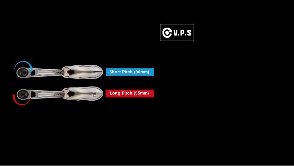 LIVRE LB 90-95 V.P.S: rotate the plate 180 degrees for a 90mm short pitch or a 95mm long pitch