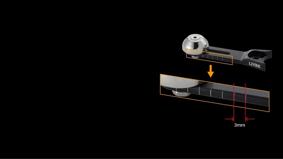 LIVRE SB 70-75 TS positioning marker on the side of the balancer plate, 3mm intervals