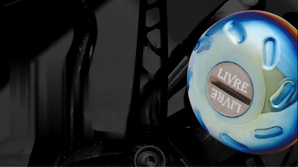 LIVRE EP37 round titanium handle knob, close-up