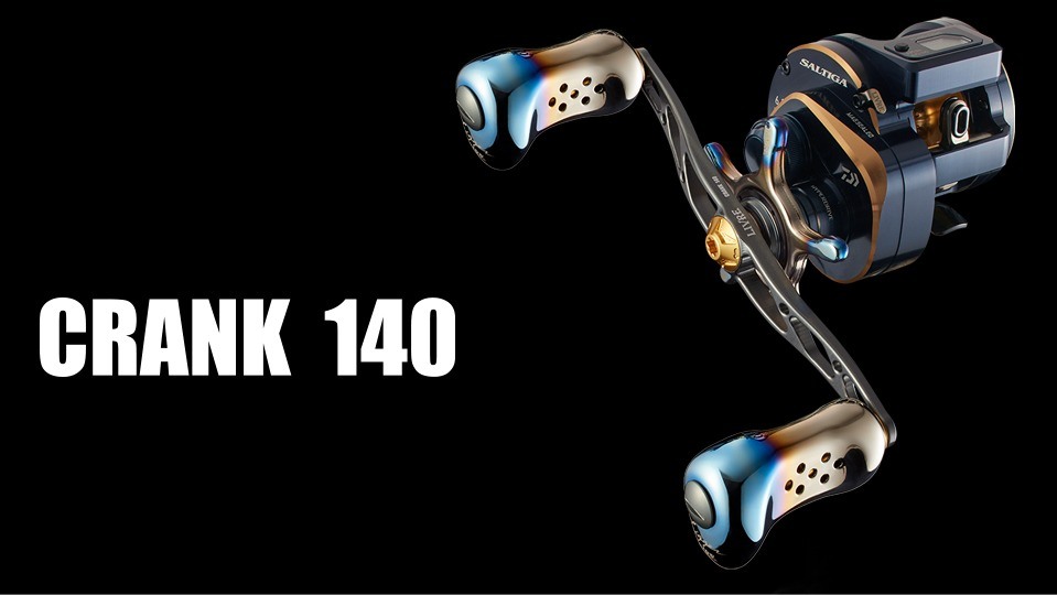 LIVRE CRANK 140 Double Handle mounted on a baitcasting reel