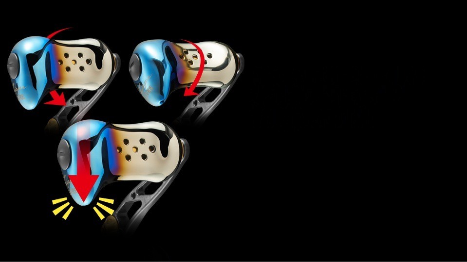 LIVRE Trigger asymmetric titanium knob: the trigger part stays at the bottom