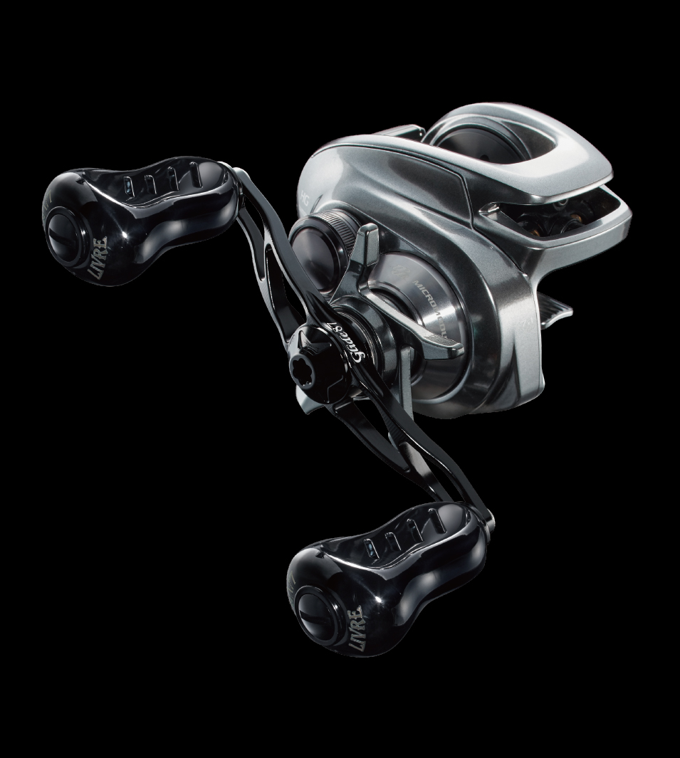 LIVRE Glide 87 Double Handle mounted on a baitcasting reel, large photo