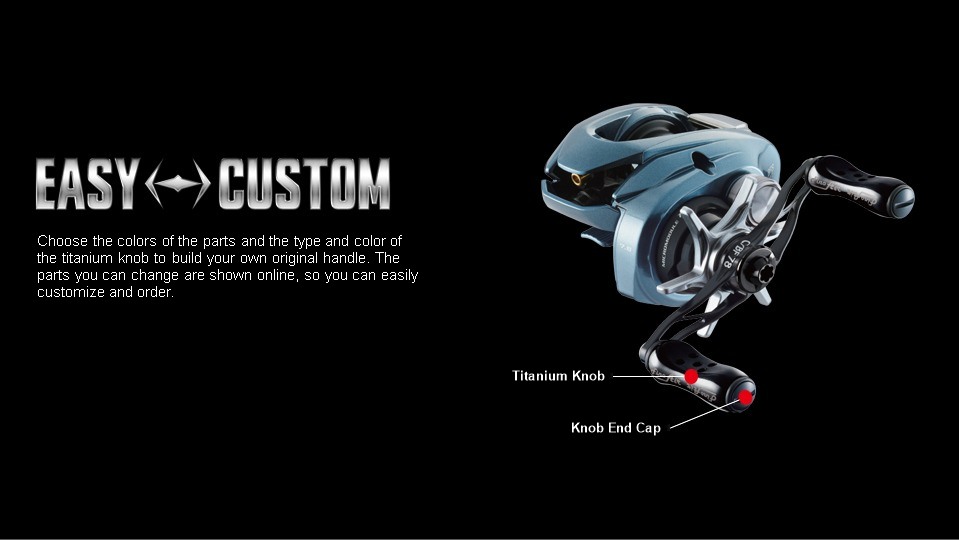 LIVRE C/BF 78 EASY CUSTOM parts diagram: titanium knob, knob end cap