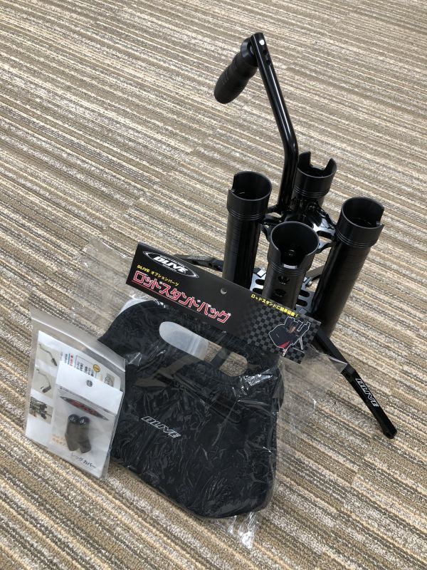 DLIVE x HEDGEHOG STUDIO] Rod Stand FORCE with 4 holders(Duralumin  Jet-black) and foot protectors