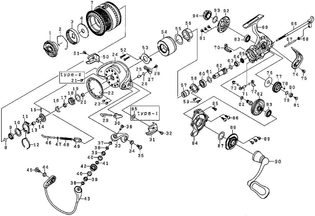 DAIWA] Genuine Spare Parts for 17 STEEZ TYPE-1 Product code