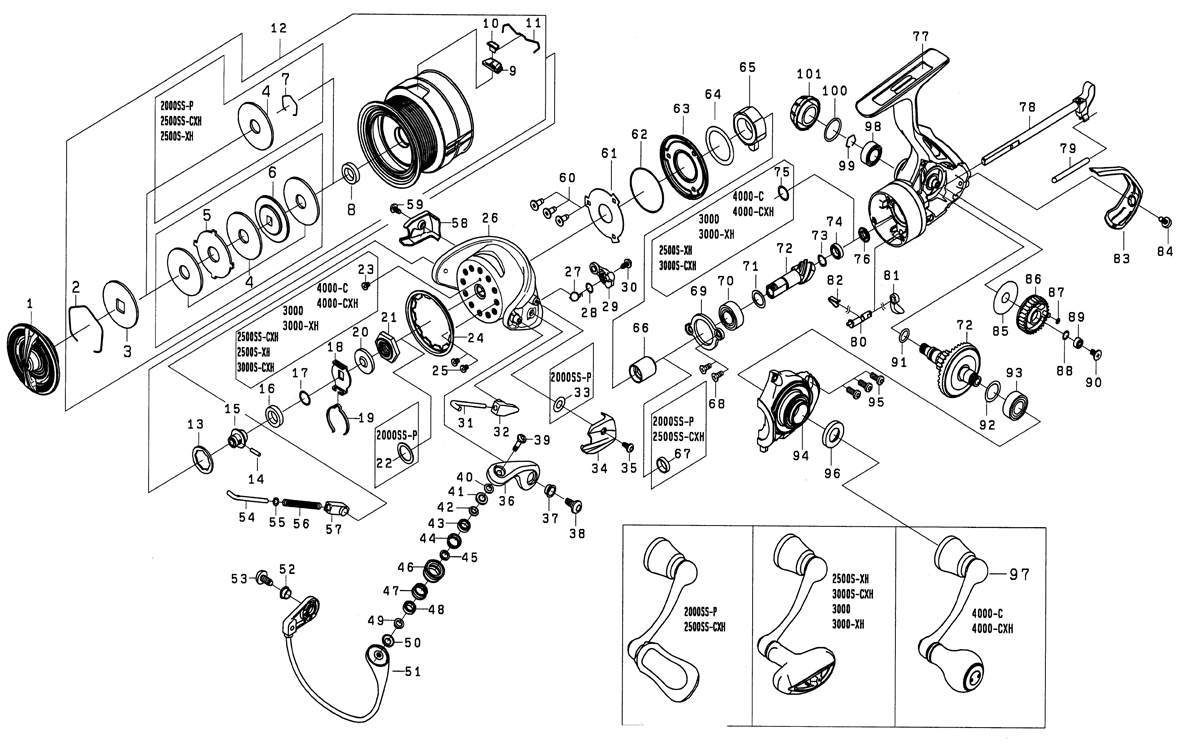 DAIWA] Genuine Spare Parts for 19 BALLISTIC LT3000-XH Product code:  00065119 **Back-order (Shipping in 3-4 weeks after receiving order) -  HEDGEHOG STUDIO