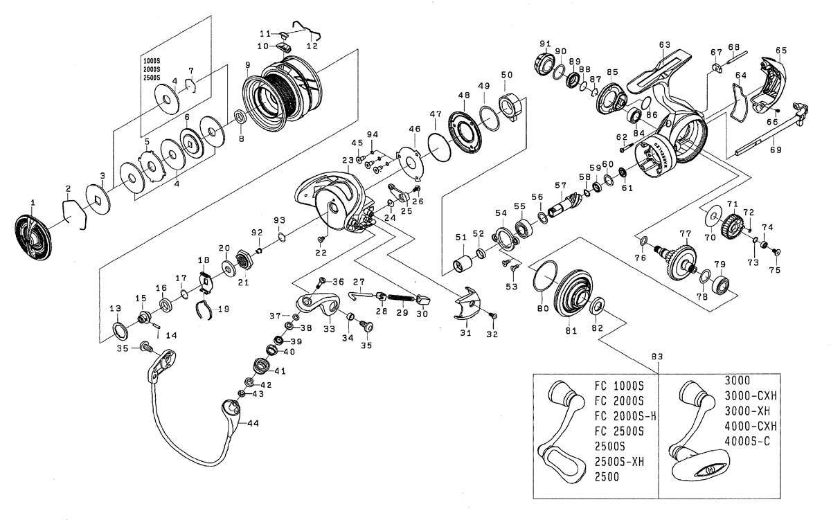 DAIWA] Genuine Spare Parts for 21 CALDIA LT2500 Product code