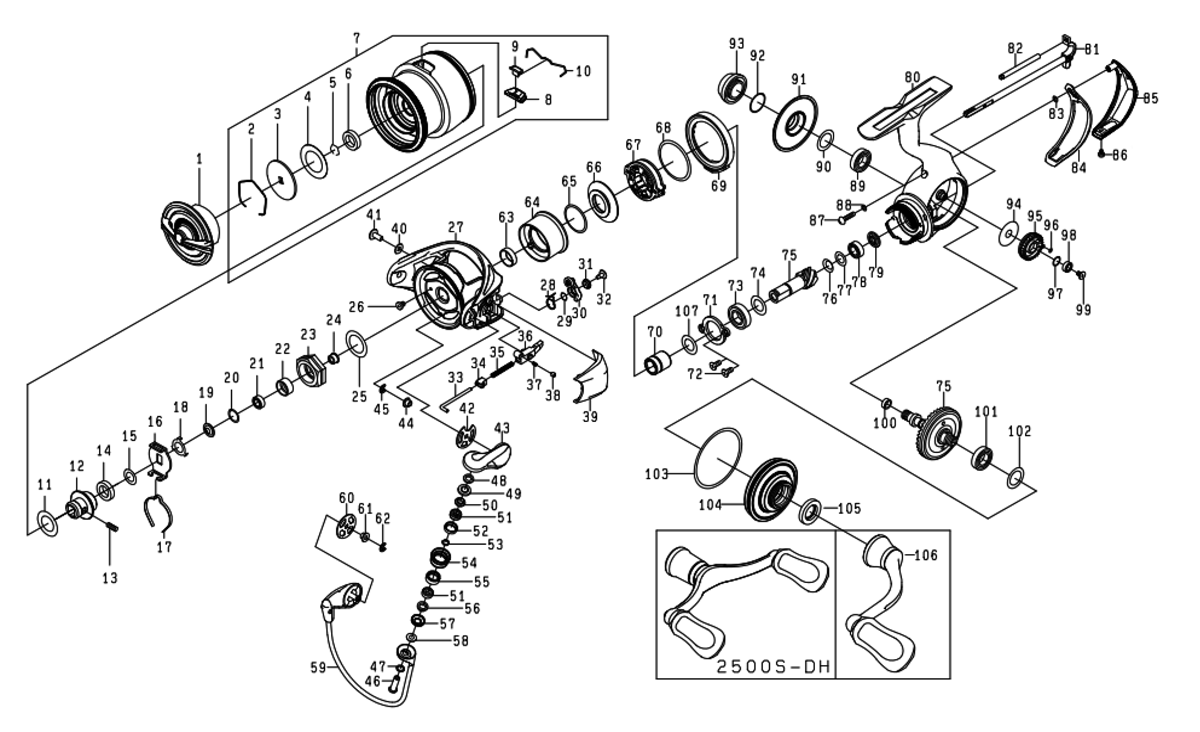 DAIWA] Genuine Spare Parts for 24 CERTATE FCLT2500S-DH Product