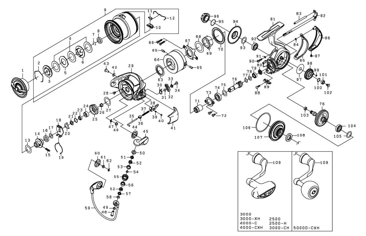 DAIWA] Genuine Spare Parts for 24 CERTATE LT3000-CH Product code: 00061178  **Back-order (Shipping in 3-4 weeks after receiving order) - HEDGEHOG STUDIO