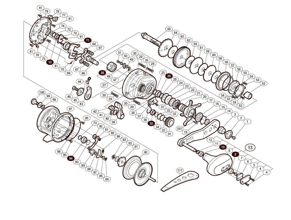 SHIMANO] Genuine Spare Parts for 14 OCEA JIGGER LIMITED 1500HG Product  code: 032270 **Back-order (Shipping in 3-4 weeks after receiving order) -  HEDGEHOG STUDIO