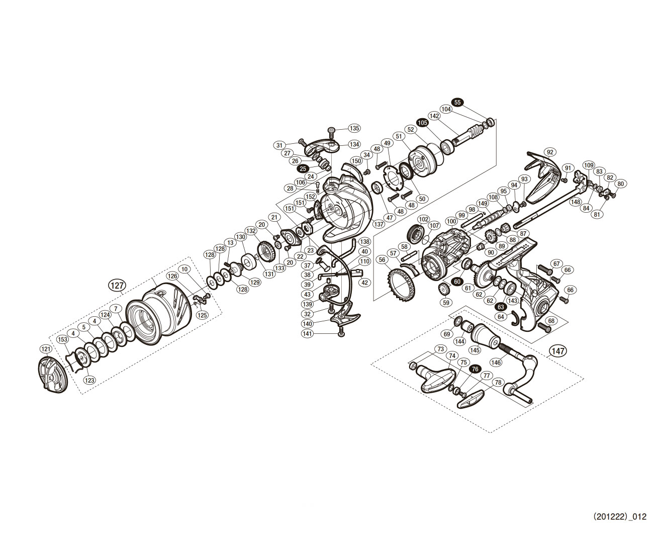 SHIMANO] Genuine Spare Parts for 16 STRADIC CI4+ 4000XGM Product Code:  034953 **Back-order (Shipping in 3-4 weeks after receiving order) -  HEDGEHOG STUDIO