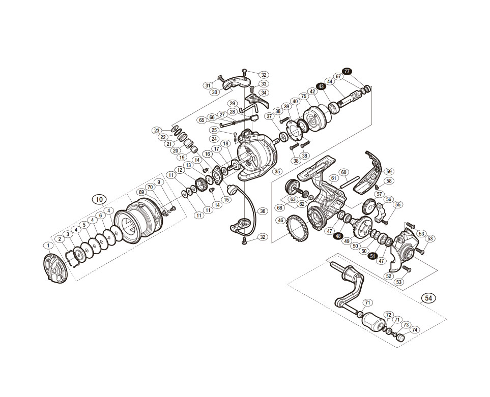 SHIMANO] Genuine Spare Parts for 16-18 NASCI 2500 Product Code