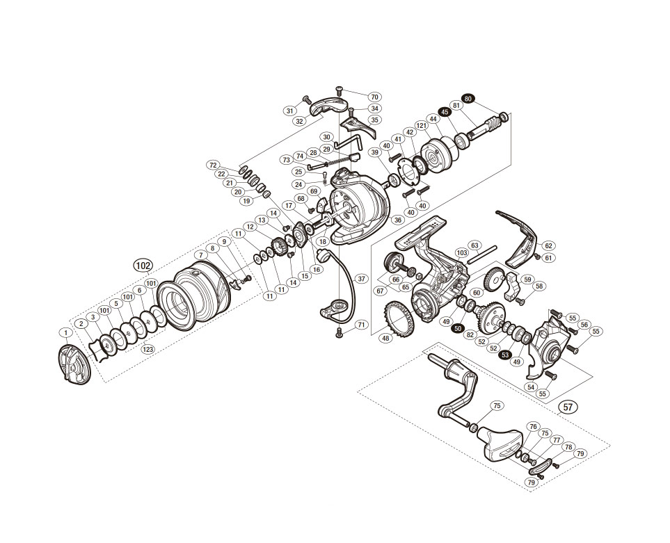 SHIMANO] Genuine Spare Parts for 16-18 NASCI C5000XG Product Code