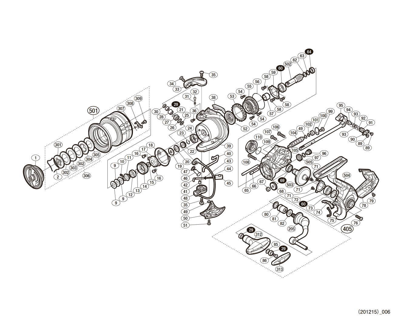 SHIMANO] Genuine Spare Parts for 20 VANFORD C3000XG Product Code