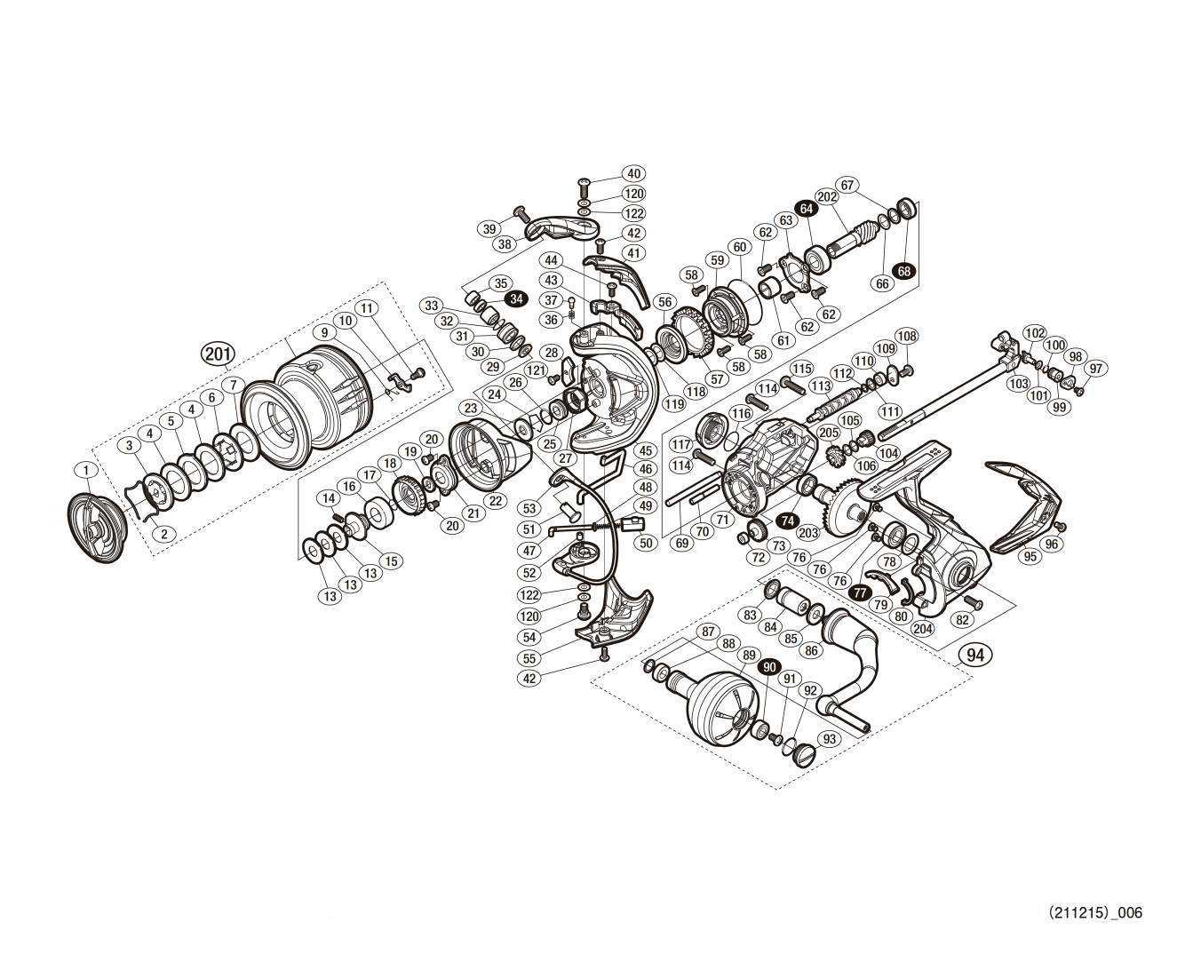 SHIMANO] Genuine Spare Parts for 20 STRADIC SW 4000XG Product Code: 042422  **Back-order (Shipping in 3-4 weeks after receiving order) - HEDGEHOG STUDIO