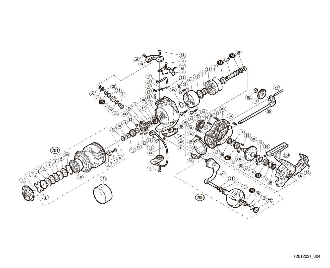 SHIMANO] Genuine Spare Parts for 20 STRADIC SW 5000XG Product Code: 042446  **Back-order (Shipping in 3-4 weeks after receiving order) - HEDGEHOG STUDIO