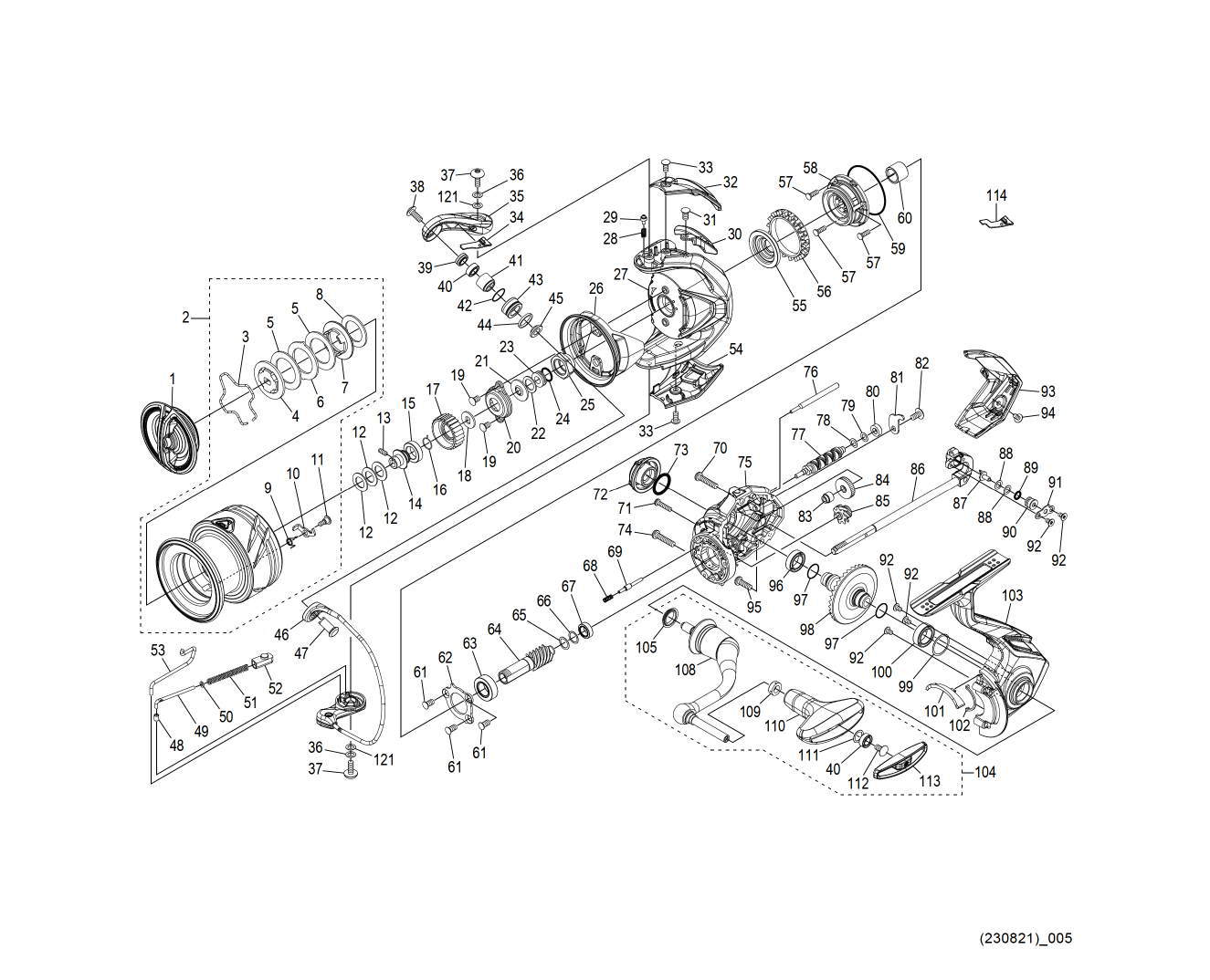 SHIMANO] Genuine Spare Parts for 23 STRADIC C3000 Product Code: 045843  **Back-order (Shipping in 3-4 weeks after receiving order) - HEDGEHOG STUDIO