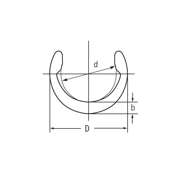画像1: クリセント形止め輪 （ラインガードシャフト用） (1)