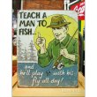 画像1: 釣りグッズ・インテリア【アメリカンブリキ看板】釣りを知ったならば　品番：BS011 (1)
