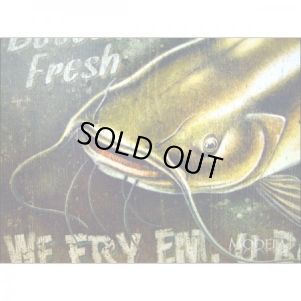 画像3: 釣りグッズ・インテリア【アメリカンブリキ看板】ナマズの釣り堀　品番：BS022 (3)