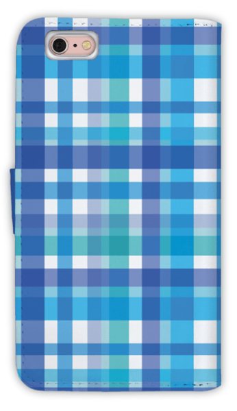 画像2: [アングラーズケース]【手帳型】青色のタータンチェック (商品コード： diary2015102945) (2)