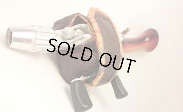 画像4: 【Couscous/クスクス】 ハンドメイドリールカバー キルティングブラウン×ネイティブアメリカン柄オレンジ (型番:qui_br-eth_in_or) (4)