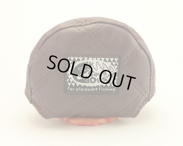 画像2: 【Couscous/クスクス】 ハンドメイドリールカバー キルティングブラウン×ネイティブアメリカン柄オレンジ (型番:qui_br-eth_in_or) (2)